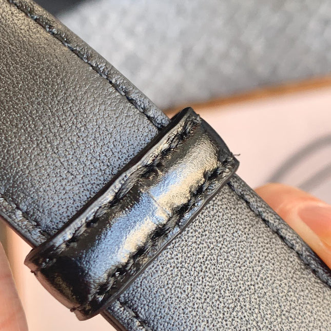 YSL 25S BELT 24 MM IN BLACK CALFSKIN 529687