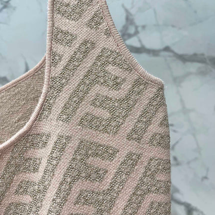 FEND 25S JACQUARD KNITTED VEST DRESS 264019