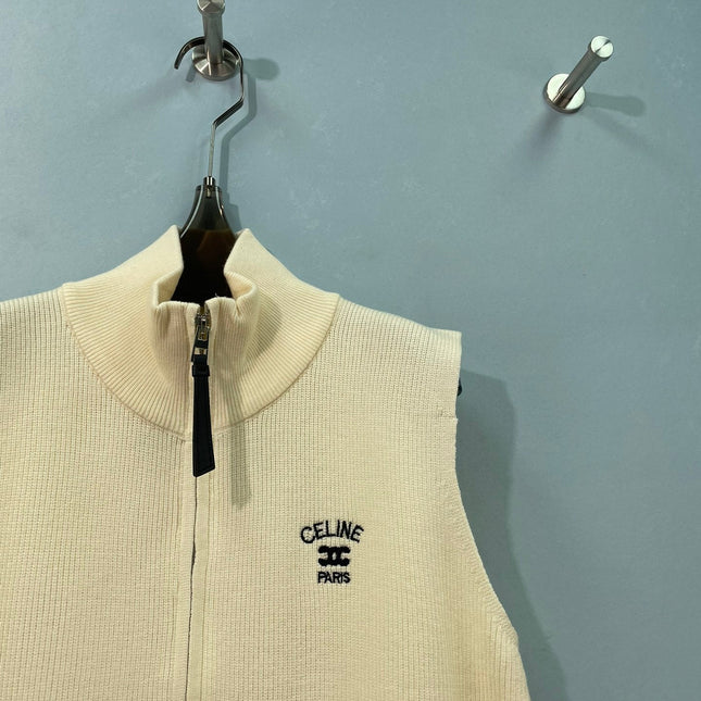 CELINE 26S ZIP-UP KNIT VEST 663