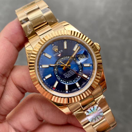 SKY-DWELLER 42 YELLOW GOLD BLUE DIAL