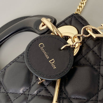 MINI MY LADY 17 BLACK CALFSKIN GOLD HARDWARE