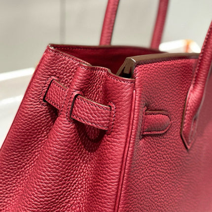 HM BIRKIN 25CM BURGUNDY CALFSKIN GOLD HARDWARE