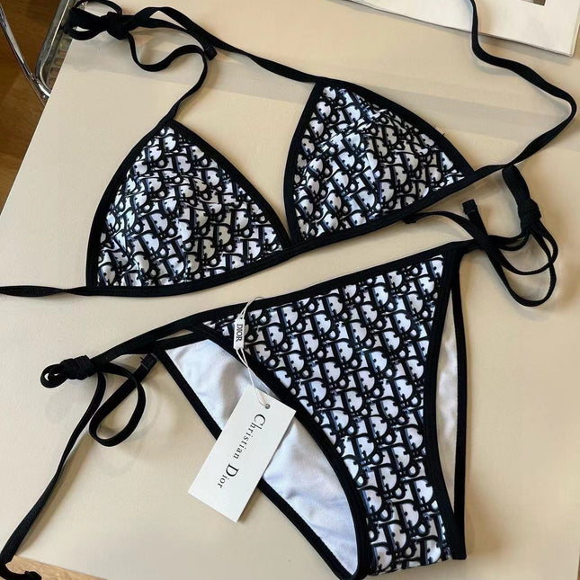 CD Oblique Bikini Navy Blue Polyamide