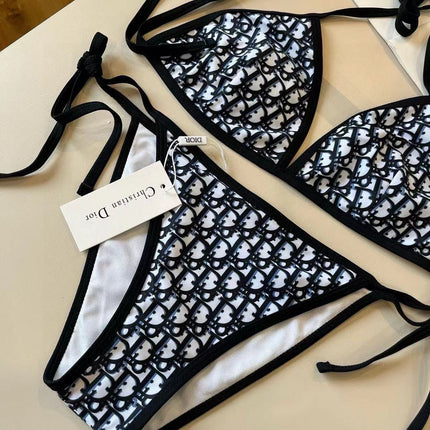CD Oblique Bikini Navy Blue Polyamide