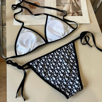 CD Oblique Bikini Navy Blue Polyamide
