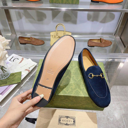 GG HORSEBIT LOAFERS NAVY BLUE SUEDE GHW