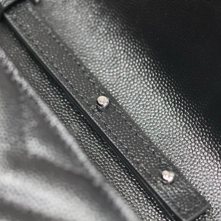 WOC 23 IN BLACK CAVIAR LAMBSKIN SILVER HARDWARE