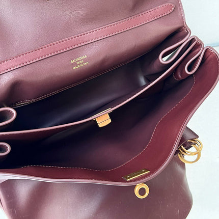 RODEO MEDIUM BAG 35 IN BURGUNDY SMOOTH CALFSKIN GOLD HARDWARE