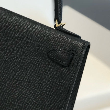 HM KELLY MINI 19 BLACK EPSOM CALFSKIN GOLD HARDWARE
