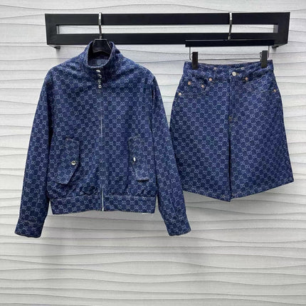 GG Blue Denim Bomber Jacket
