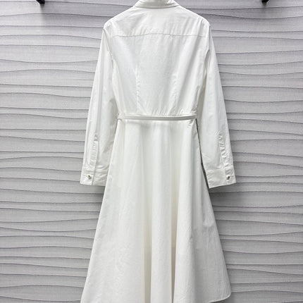 Gucci Midi Dress in White Cotton Poplin
