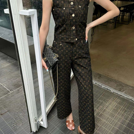 LV Monogram Denim Set