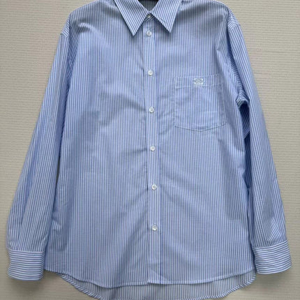Celine Shirt Blue White Cotton