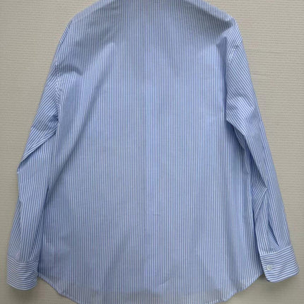Celine Shirt Blue White Cotton