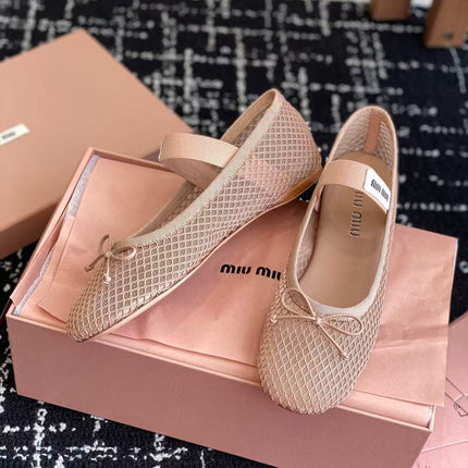 MM BALLET FLAT IN LIGHT PINK MESH