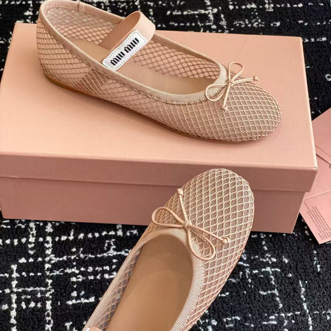 MM BALLET FLAT IN LIGHT PINK MESH