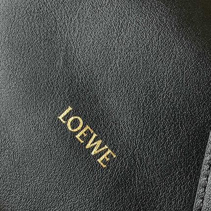 LOE MEDIUM 30 FLAMENCO KNOT IN BLACK LAMBSKIN GLOGO