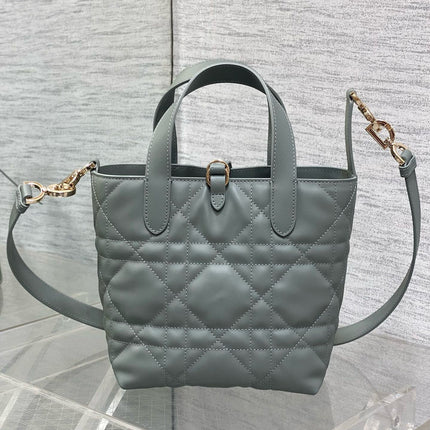 MINI TOUJOURS BUCKET BAG 18 IN GREY CANNAGE CALFSKIN