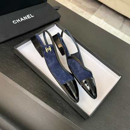 CC SLINGBACK IN NAVY BLUE MIX BLACK SUEDE