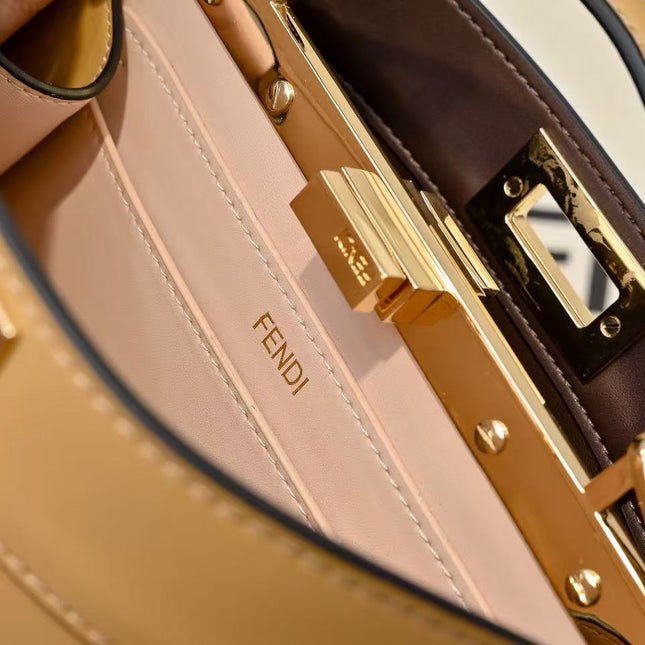 PEEKABOO ISEEU PETITE 27 BAG IN LIGHT BROWN CALFSKIN GOLD HARDWARE