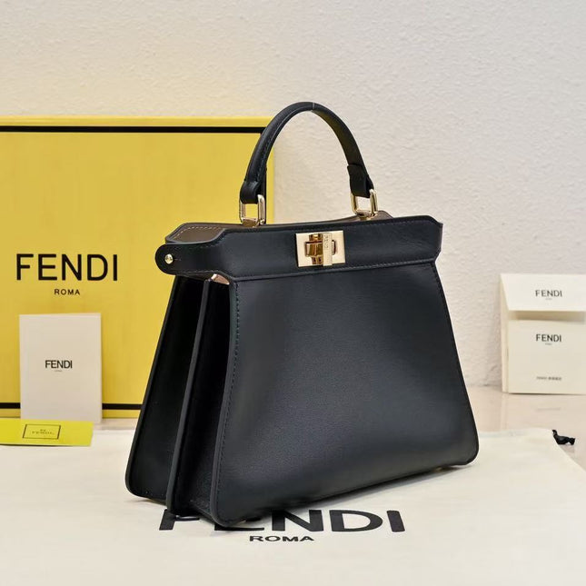 PEEKABOO ISEEU PETITE 27 BAG IN BLACK CALFSKIN GOLD HARDWARE