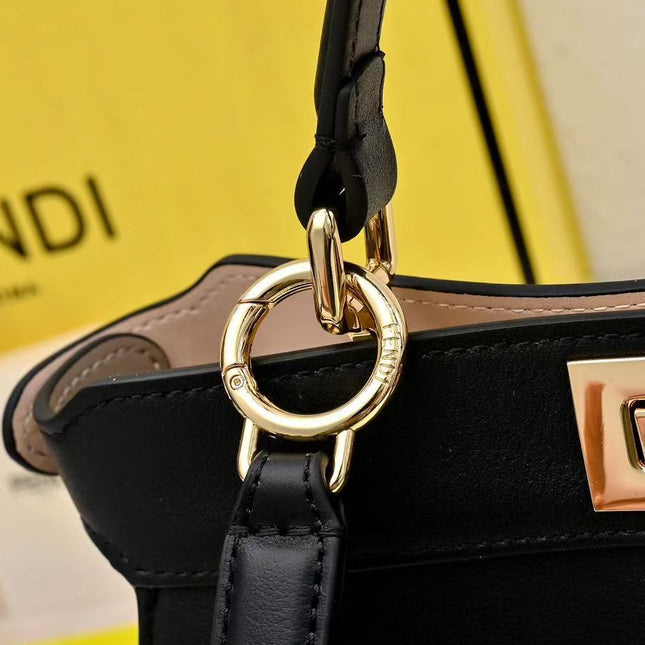 PEEKABOO ISEEU PETITE 27 BAG IN BLACK CALFSKIN GOLD HARDWARE