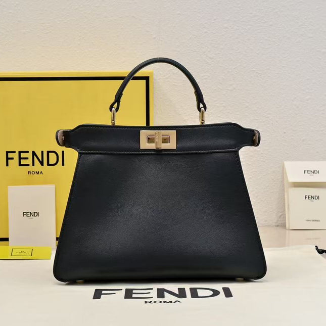 PEEKABOO ISEEU PETITE 27 BAG IN BLACK CALFSKIN GOLD HARDWARE