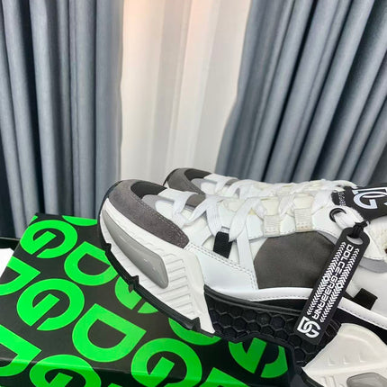 D&G AIRMASTER LOW-TOP SNEAKERS IN WHITE MIX GREY MESH