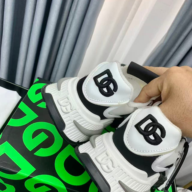D&G AIRMASTER LOW-TOP SNEAKERS IN WHITE MIX GREY MESH