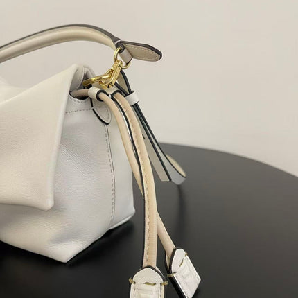 FENDI 26S SMALL MAMMA BAGUETTE BAG 16 IN CREAM WHITE LAMBSKIN