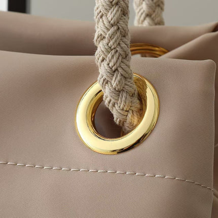 PRADA 26S BUCKET BAG IN BEIGE RENYLON