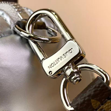 LV 26S PILLOW BOSTON BAG IN SILVER NYLON LEATHER