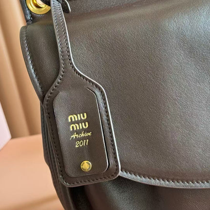 MIUMIU 26S RENDEZ VOUS BAG 33 IN DARK BROWN LAMBSKIN