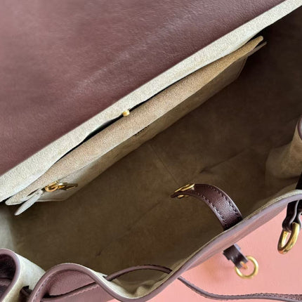 MIUMIU 26S RENDEZ VOUS BAG 33 IN DARK BROWN LAMBSKIN
