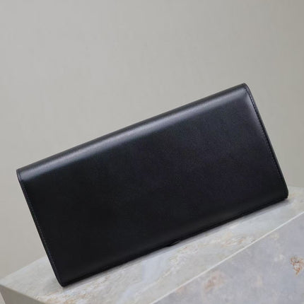 YSL 26S SAINT LAURENT KATE CLUTCH IN BLACK CALFSKIN