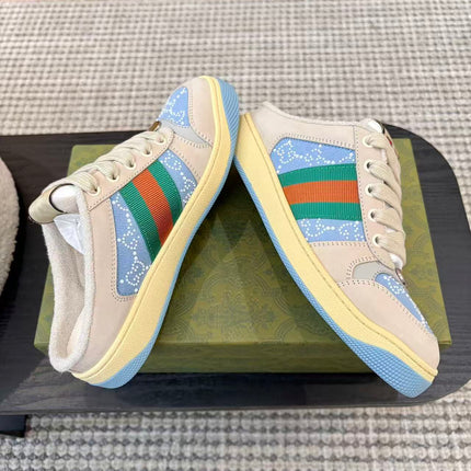 GUCCI 26S LOAFERS IN MULTICOLOR DENIM AND CALFSKIN