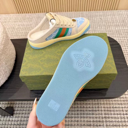 GUCCI 26S LOAFERS IN MULTICOLOR DENIM AND CALFSKIN