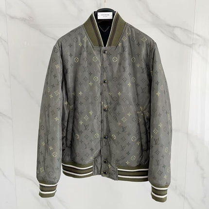LV MAXI COAT IN GREY MIX KHAKI FABRIC