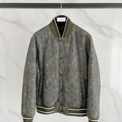 LV MAXI COAT IN GREY MIX KHAKI FABRIC