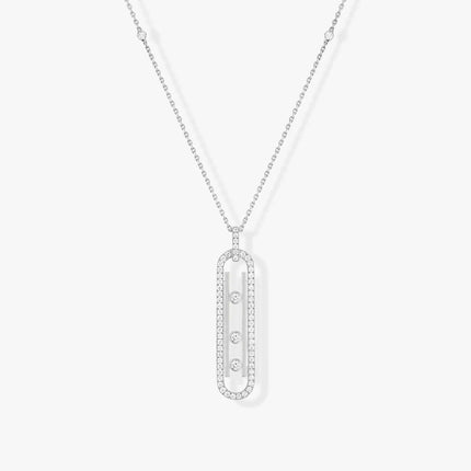 MOVE 10TH PM SILVER DIAMOND NECKLACE