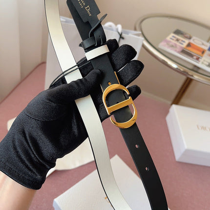 DIOR 25S BELT 20 MM IN BLACK CALFSKIN 618009
