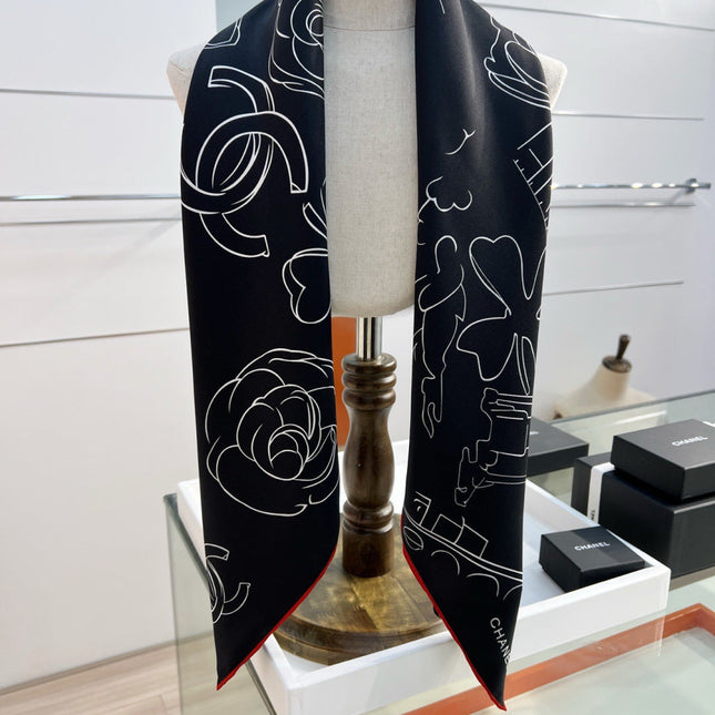 CHANEL 26S SCARF 90 IN SILK 309929
