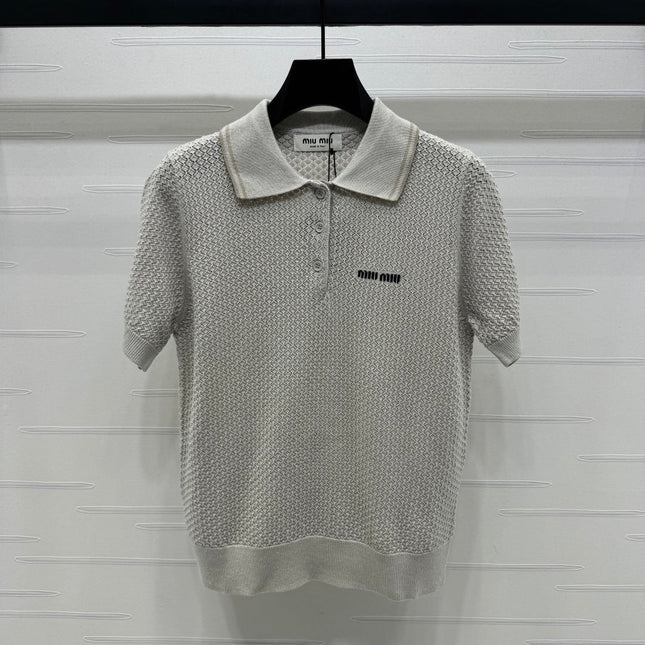 MIUMIU SHORT-SLEEVE KNIT POLO 269487