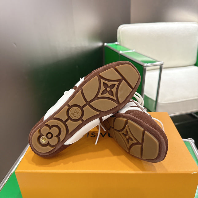 LV 26S MULE SNEAKERS IN DARK BROWN SUEDE