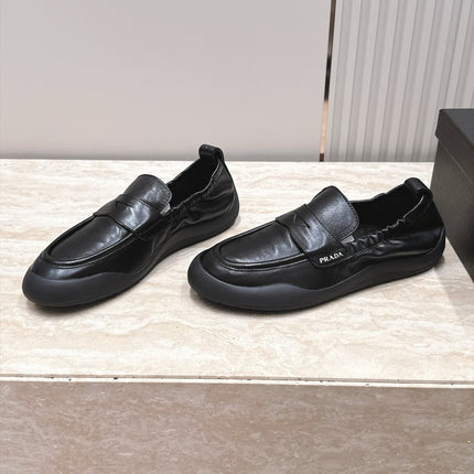 PRADA 26S SPEEDROCK LOAFERS 20MM IN BLACK CALFSKIN