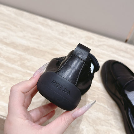 PRADA 26S SPEEDROCK LOAFERS 20MM IN BLACK CALFSKIN