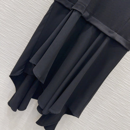 Loewe 2025 Irregular Flowing Dress Black Cotton