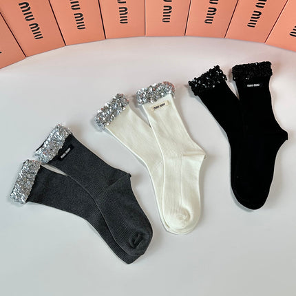 MIUMIU 26S CREW SOCKS 394024 (1 BOX)