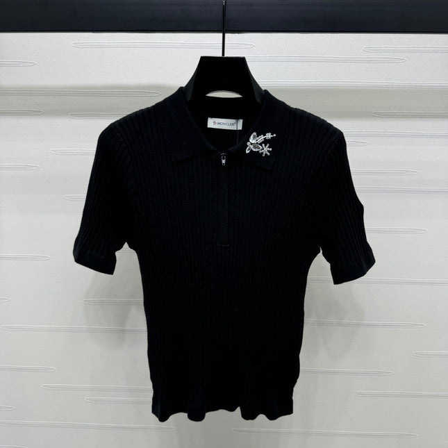 MONCLER 25S SHORT-SLEEVE KNIT TOP 255893