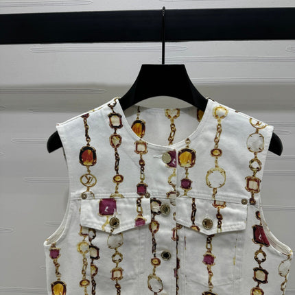 LV PATTERNED DENIM BLAZER 269436